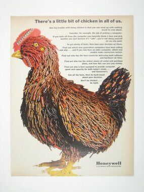 Honeywell Vintage Advertisement Print Rooster Chicken Bird Fowl AD MCM 1967